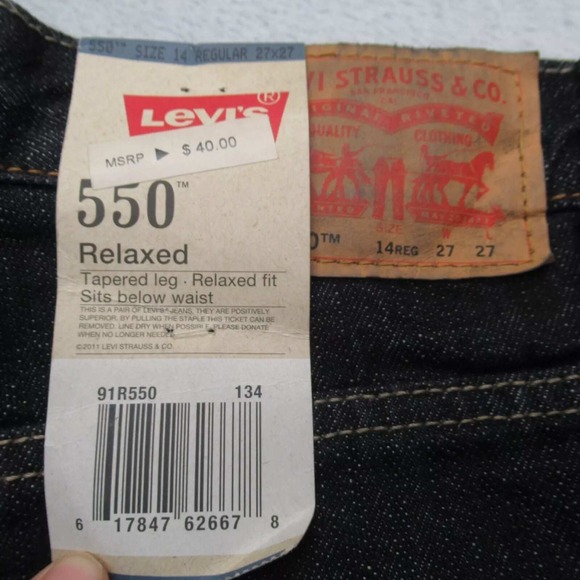 Levis 550 Jeans Women 14 Dark Wash 27x27 Relaxed Regular Cobra Straight Bootcut - Picture 11 of 16